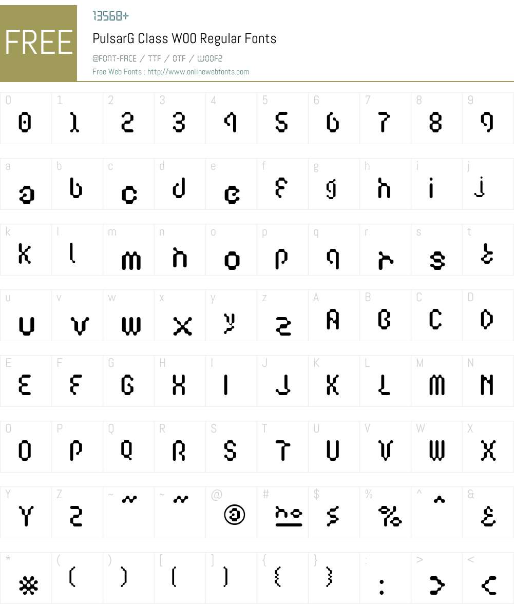 Pulsar Font Screenshots