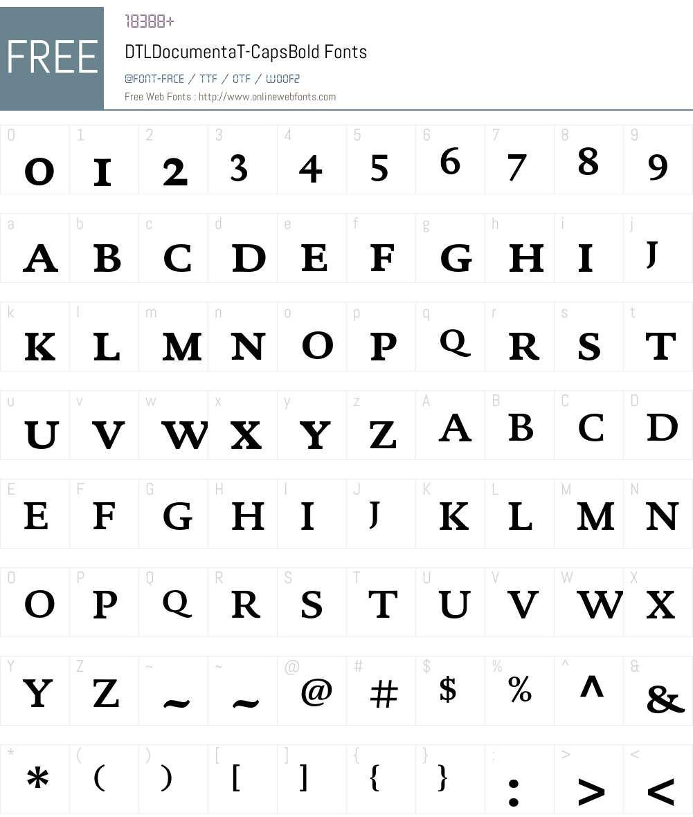 DTLDocumentaT Font Screenshots