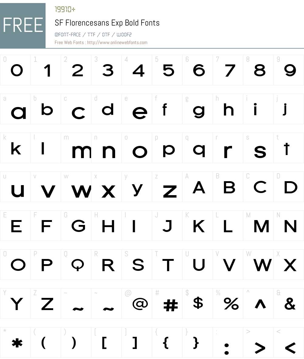 SF Florencesans Exp Font Screenshots