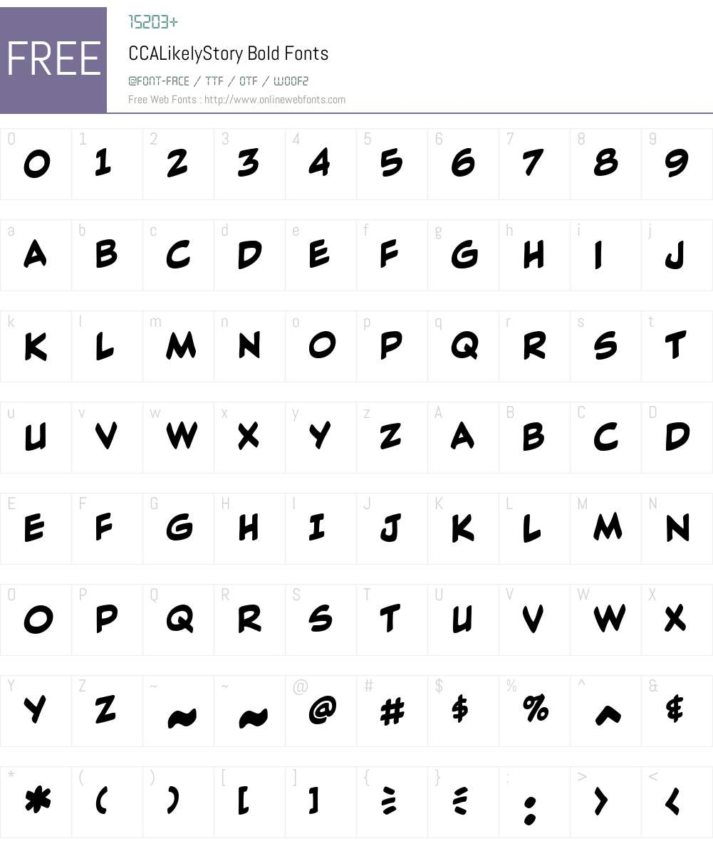 CCALikelyStory-Bold Font Screenshots