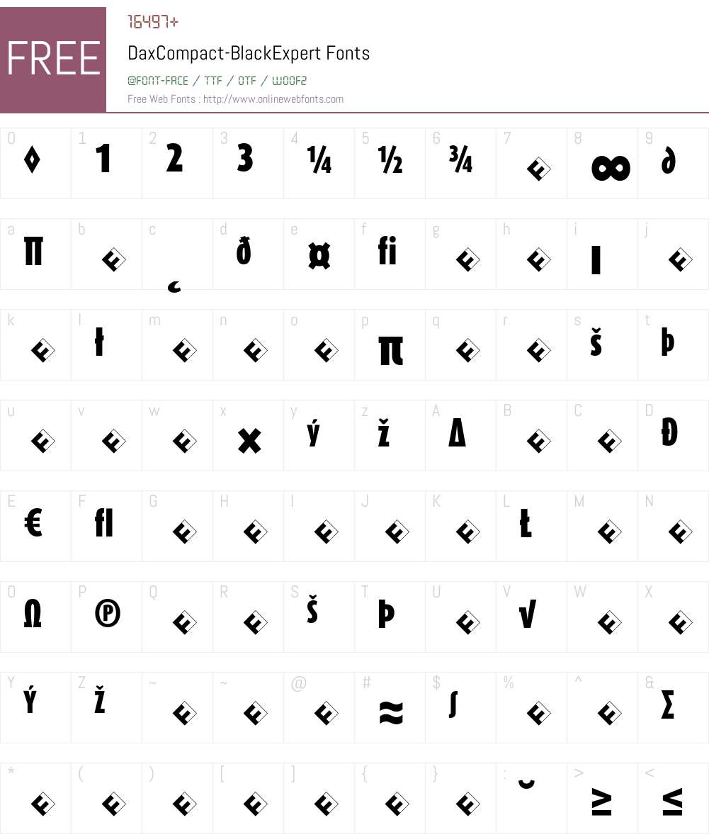 DaxCompact-BlackExpert Font Screenshots