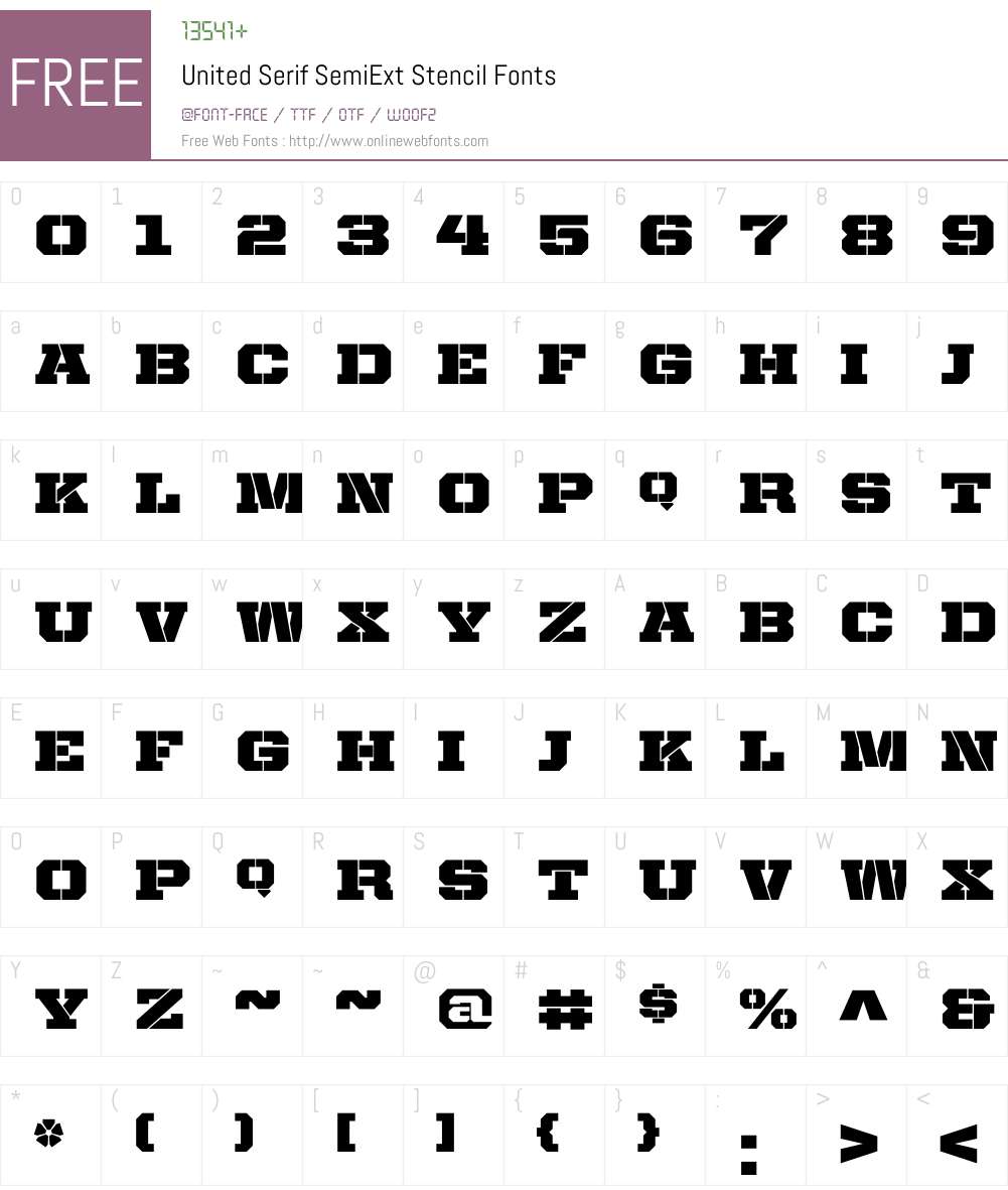 United Serif SemiExt Font Screenshots
