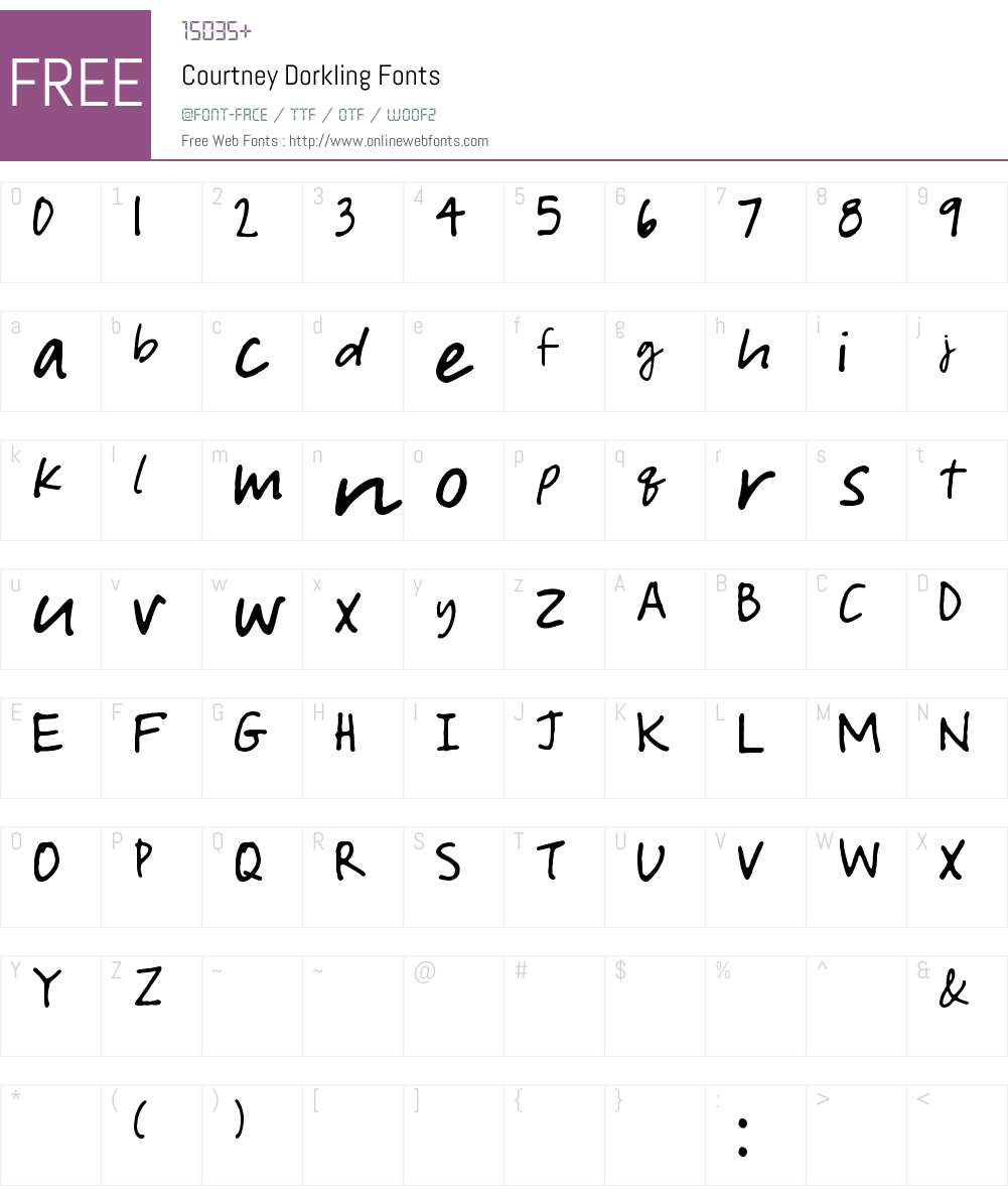 Courtney Dorkling Font Screenshots