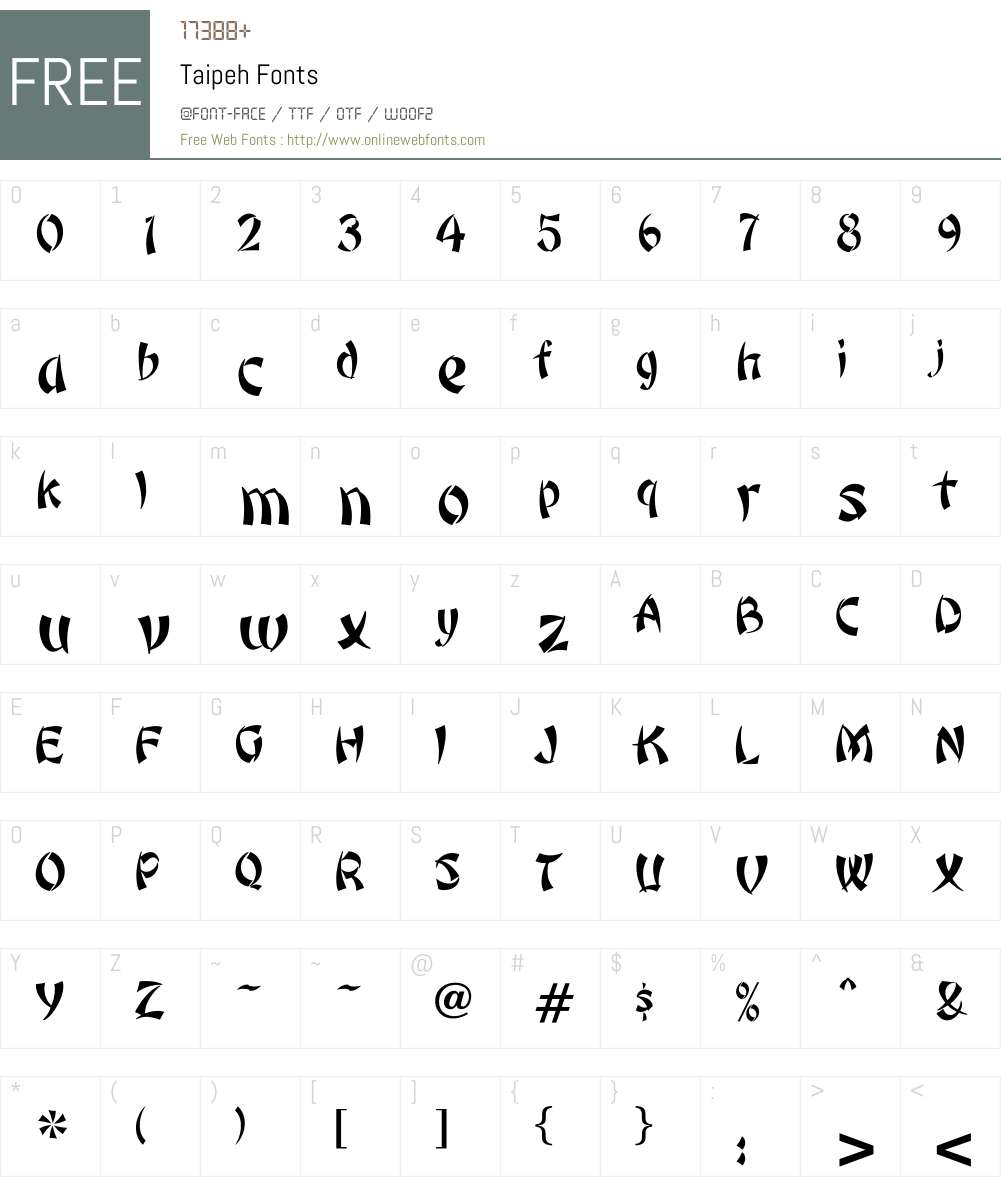 Taipeh Font Screenshots