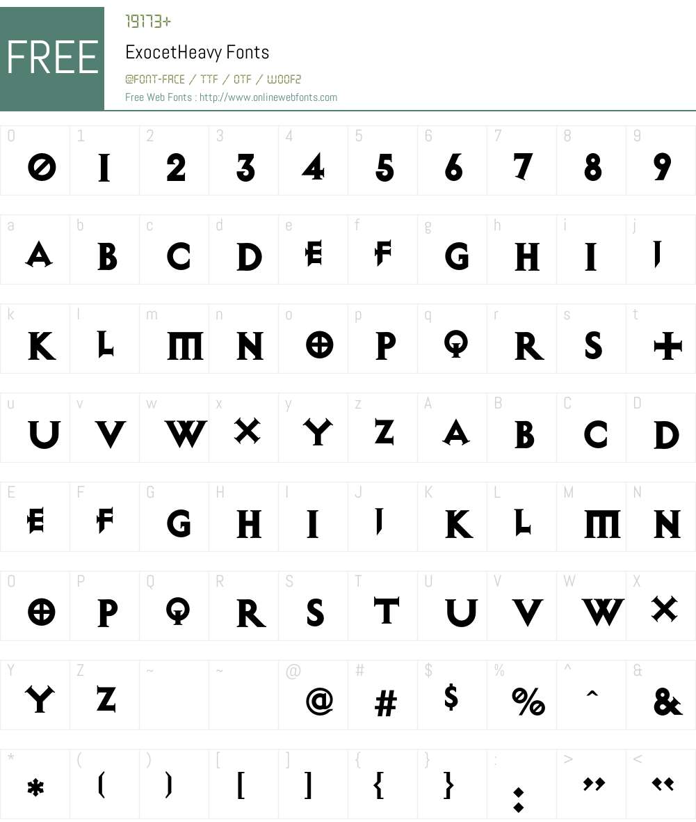 ExocetHeavy Font Screenshots
