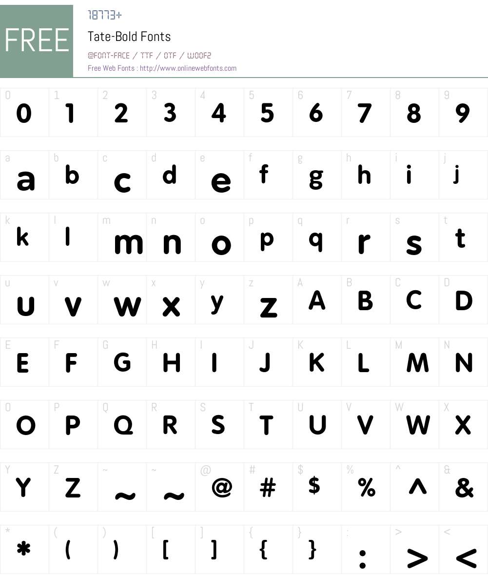 Tate Font Screenshots
