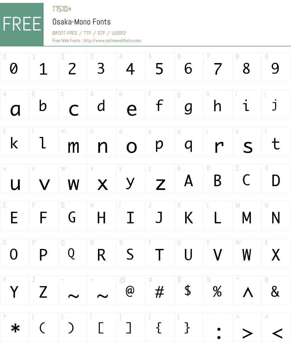 Osaka Font Screenshots
