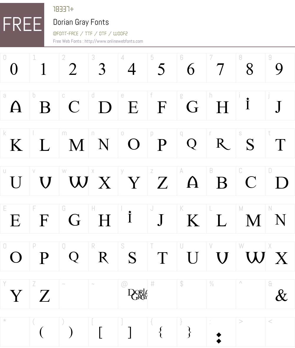 Dorian Gray Font Screenshots