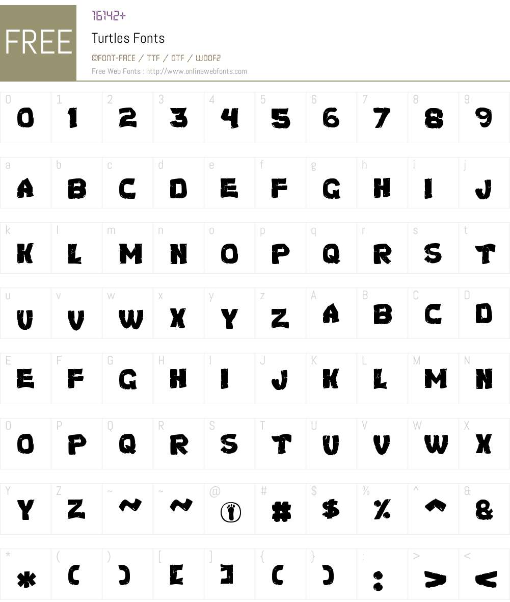 Turtles Font Screenshots