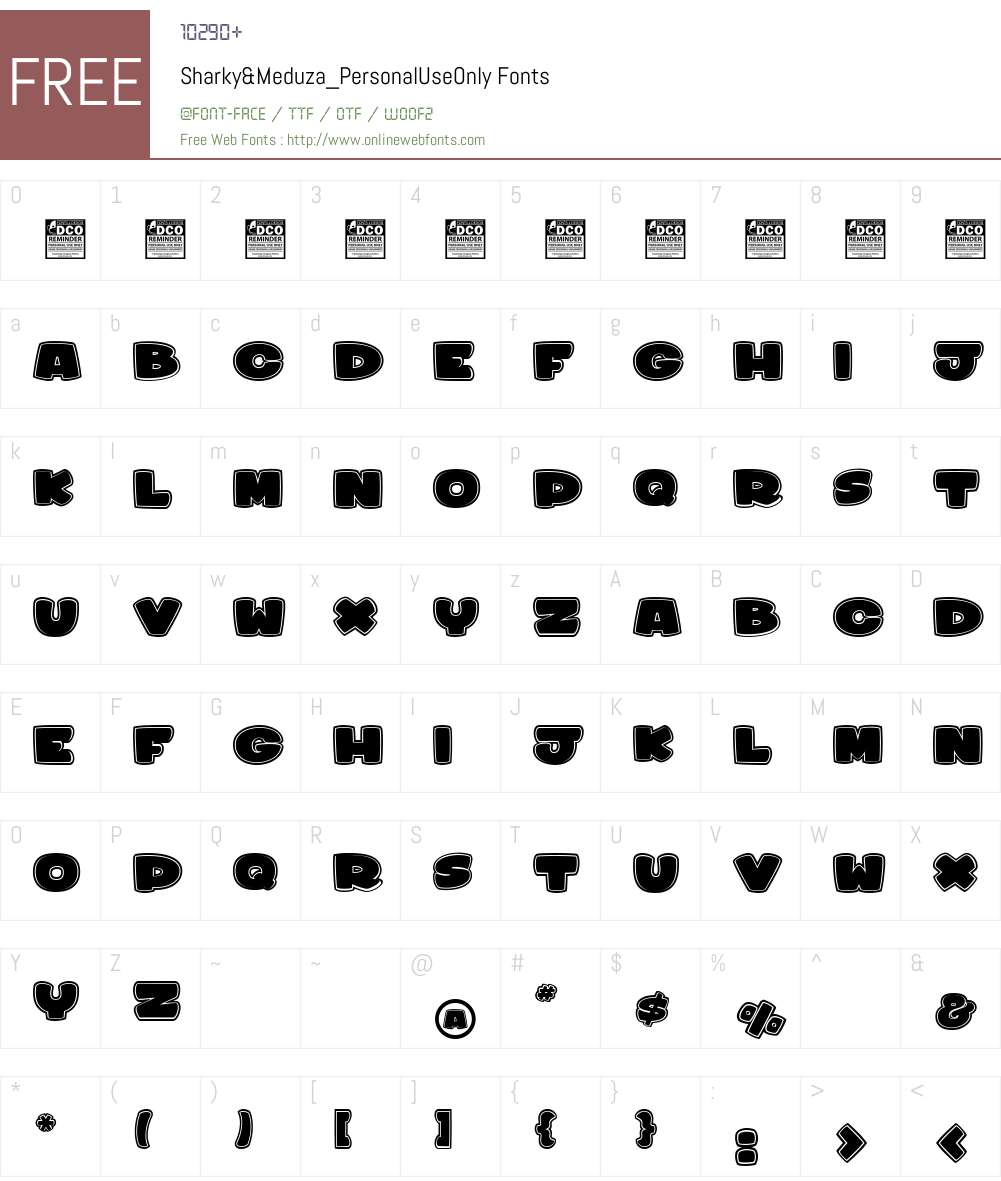Sharky&Meduza_PersonalUseOnly Font Screenshots