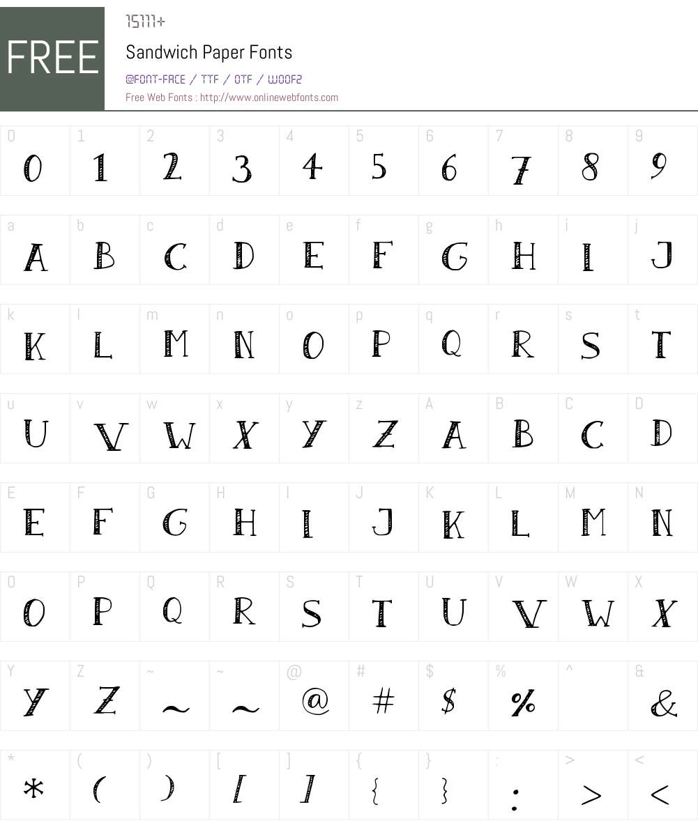 Sandwich Paper Font Screenshots