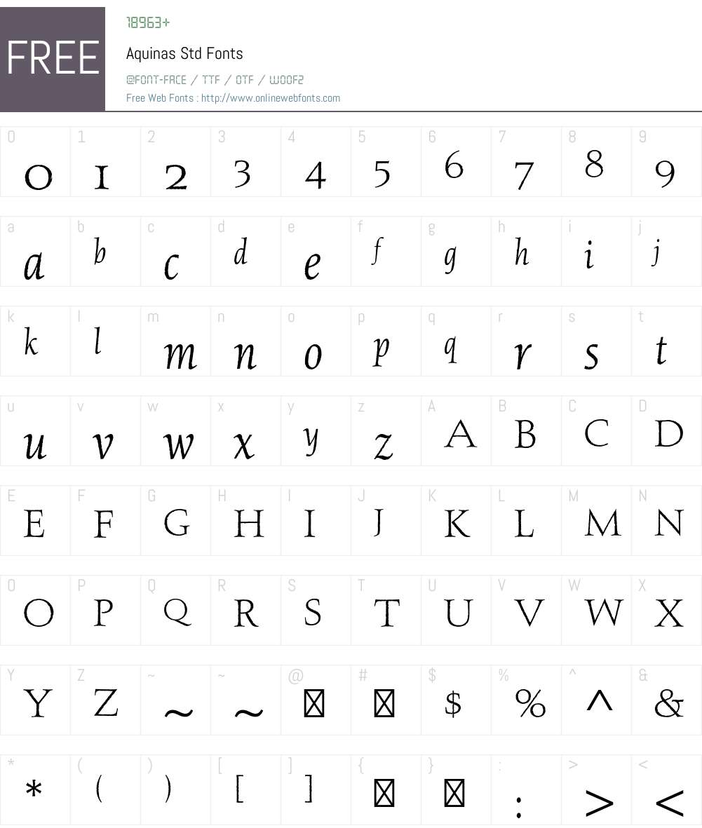 Aquinas Std Font Screenshots