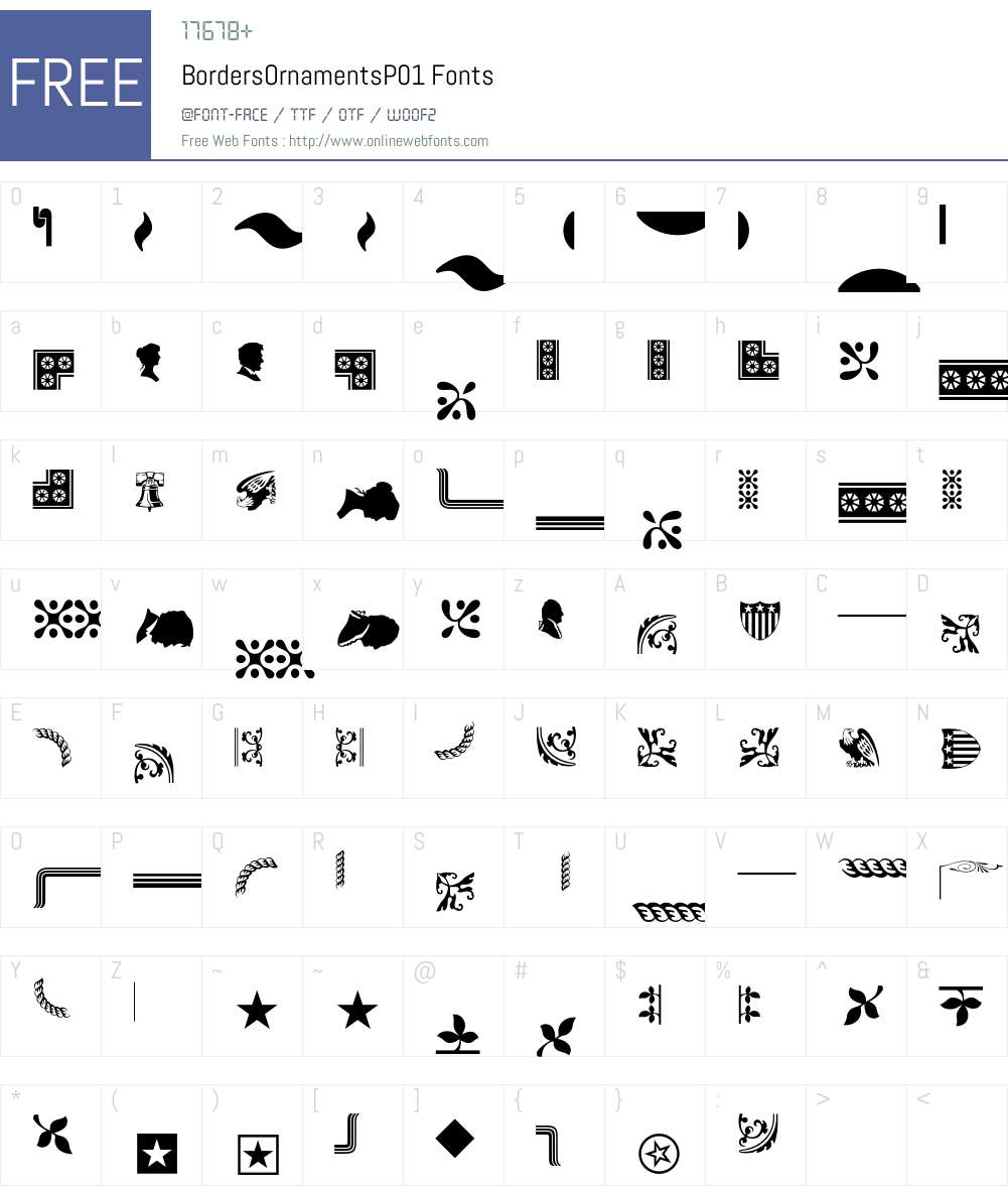 BordersOrnaments Font Screenshots