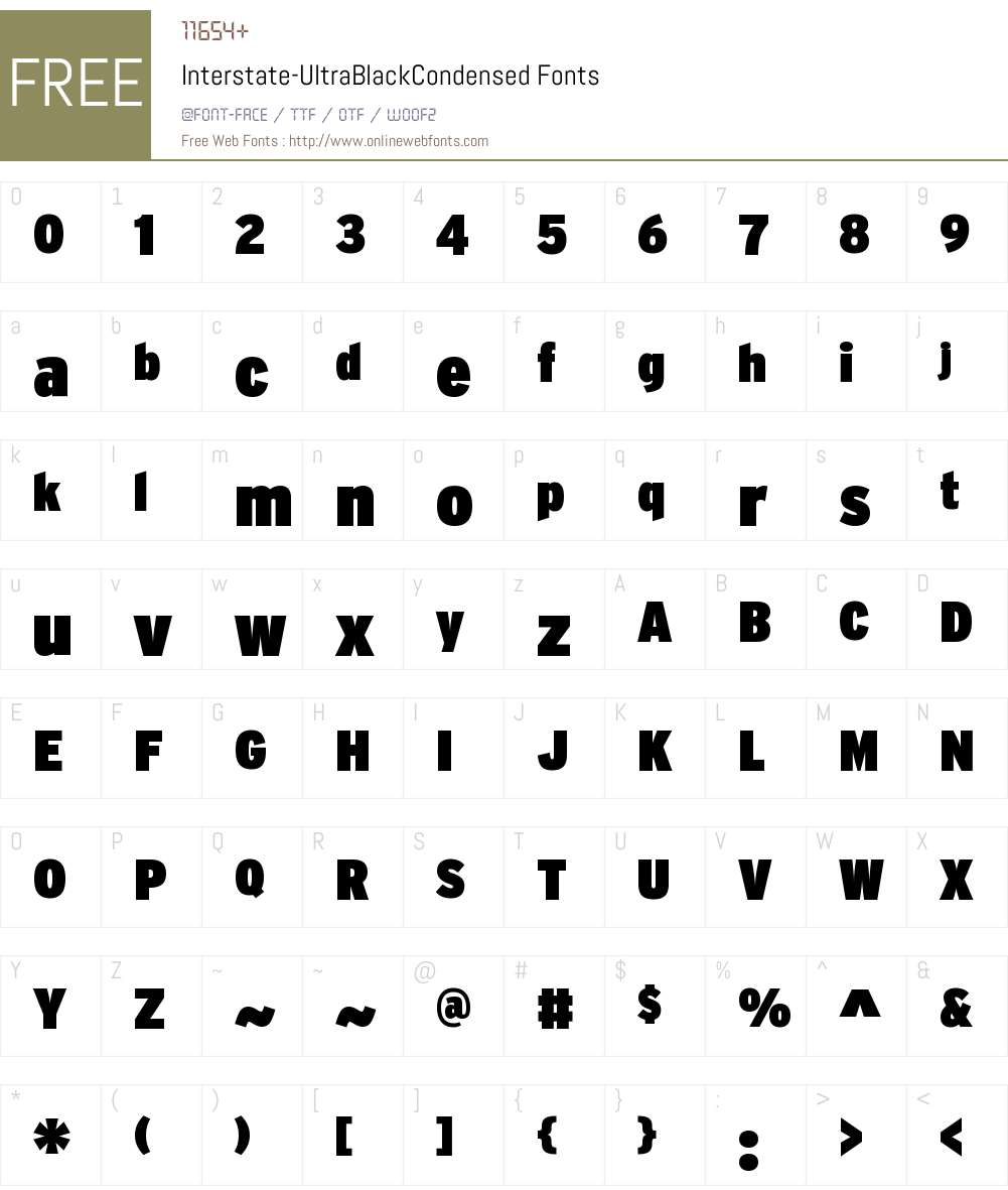 Interstate-UltraBlackCondensed 1.000;PS 001.000;hotconv 1.0.38 Fonts Free  Download - OnlineWebFonts.COM, image size:1001x1181