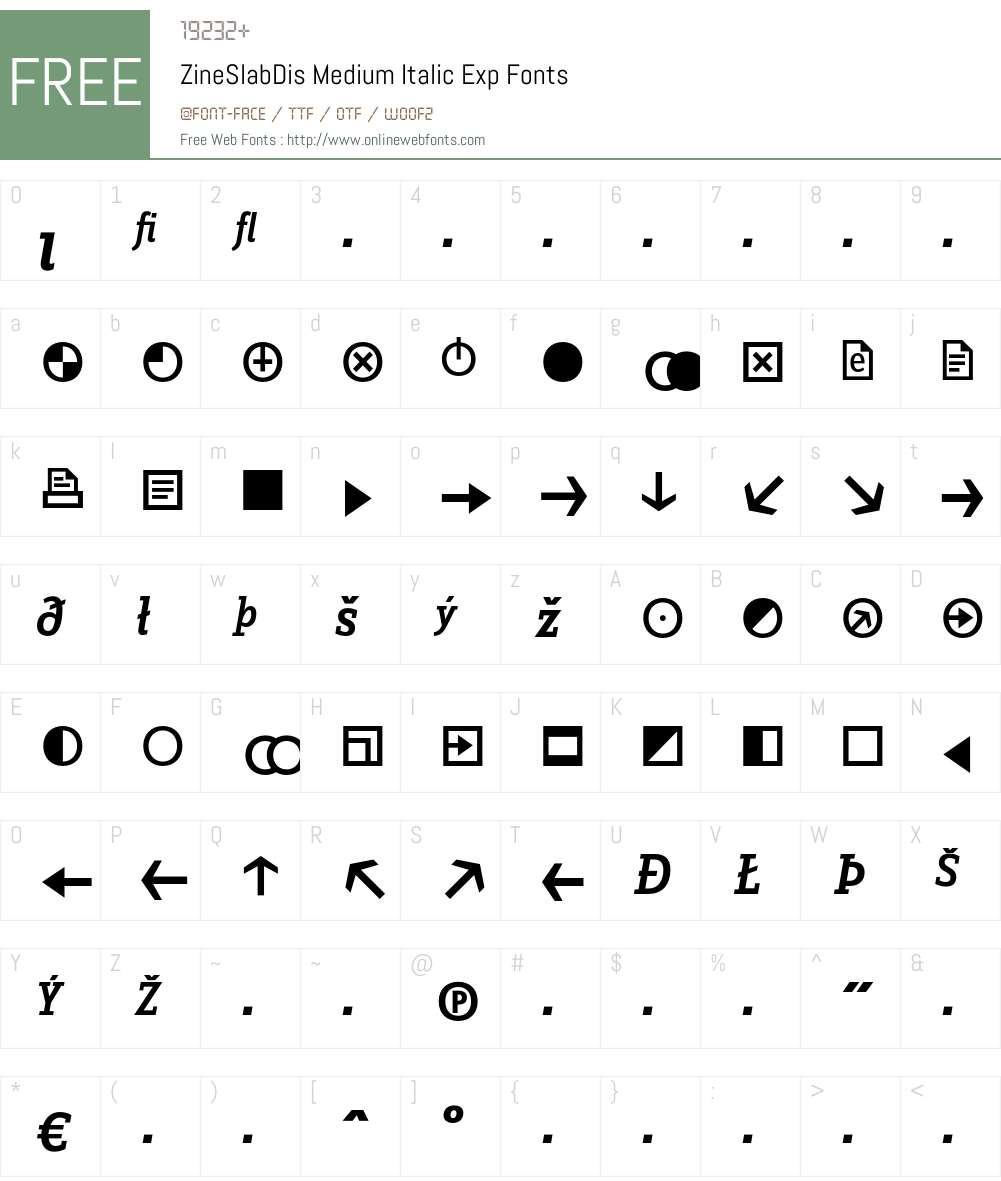 ZineSlabDis Font Screenshots