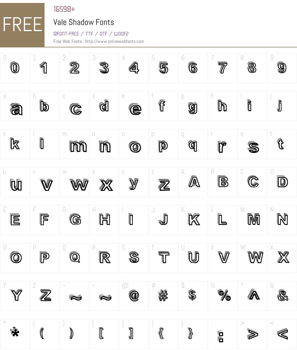 Vale Shadow Font Screenshots