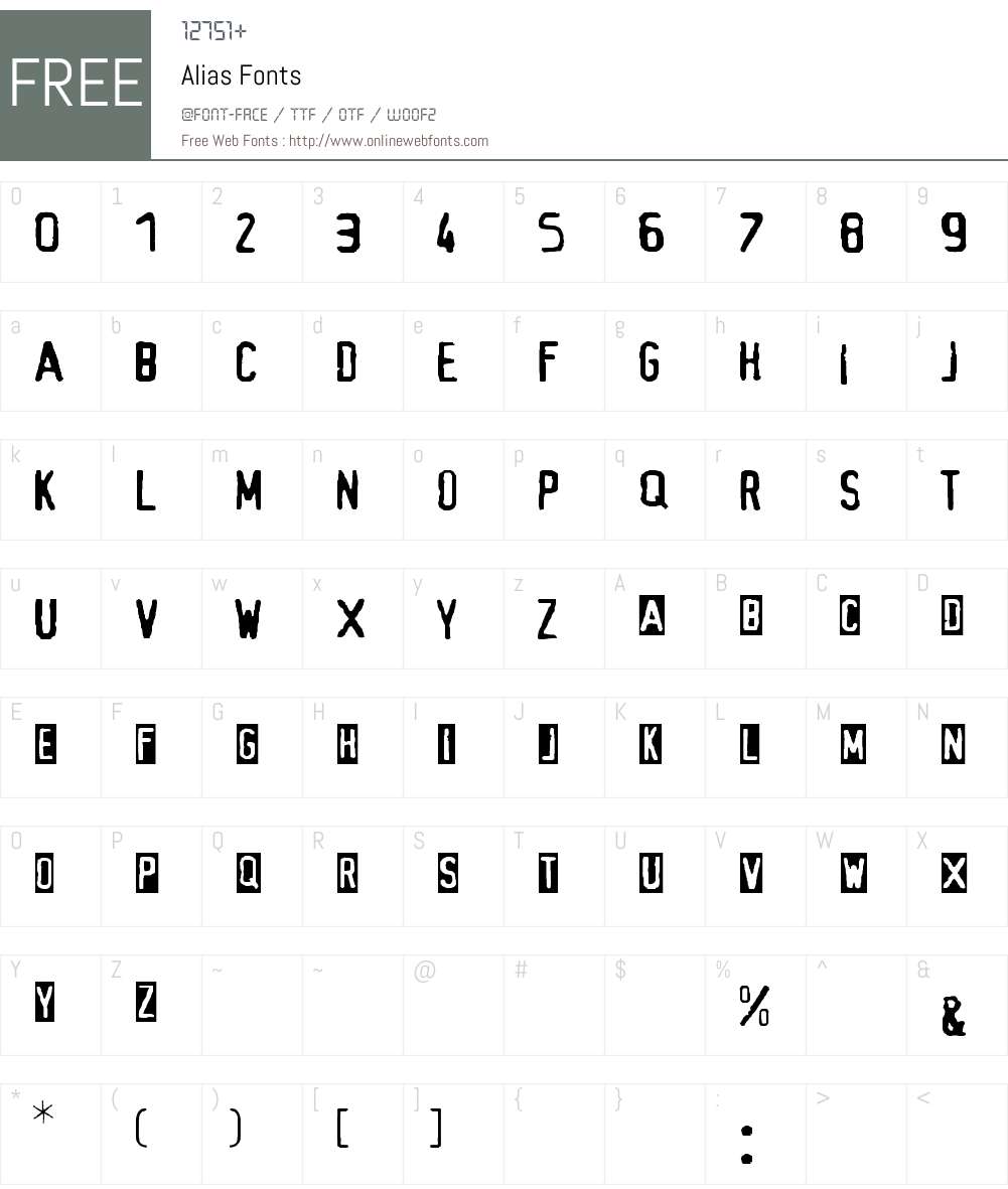 Alias Font Screenshots