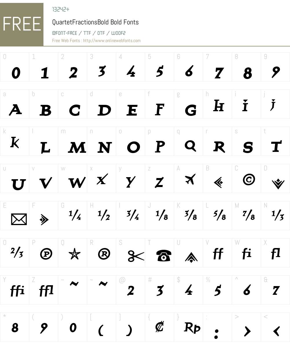 QuartetFractionsBold Font Screenshots
