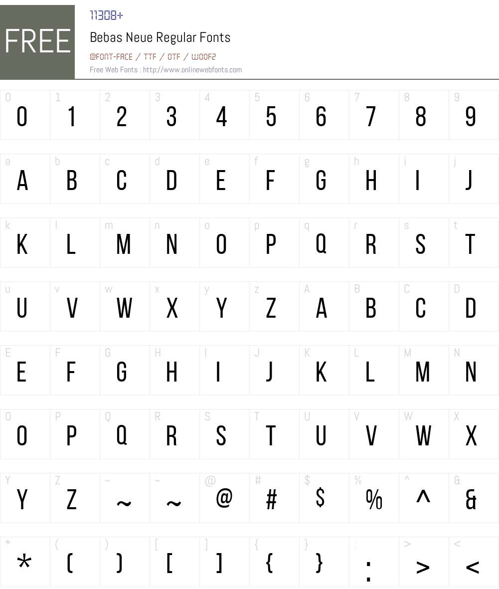 Bebas Neue Regular Font Screenshots
