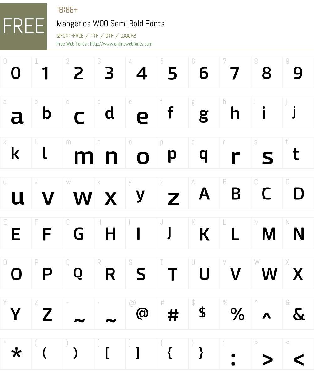 MangericaW00-SemiBold Font Screenshots
