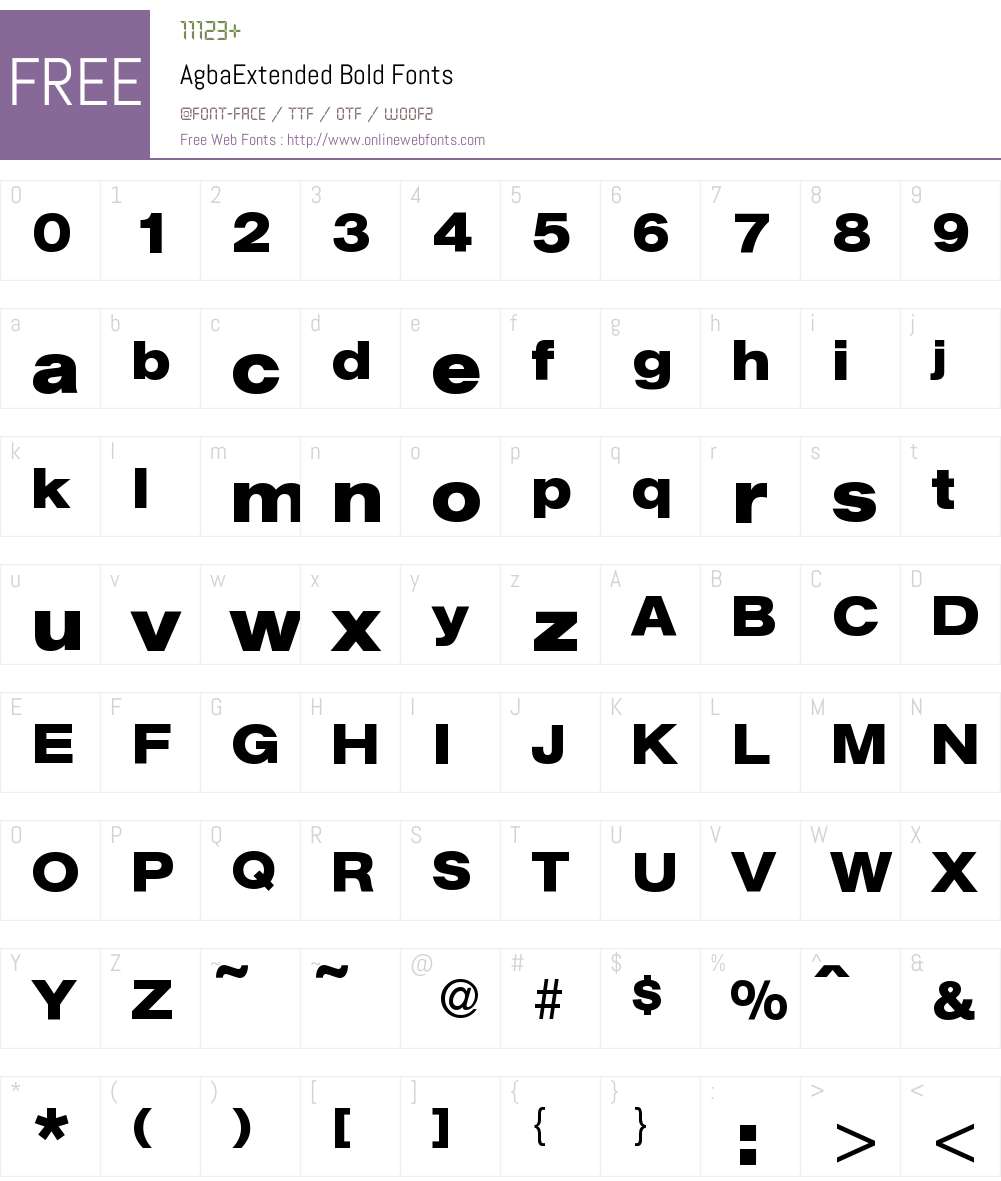 AgbaExtended Font Screenshots