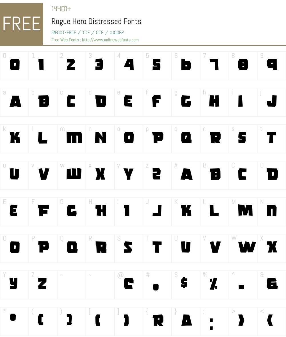 Rogue Hero Distressed Font Screenshots
