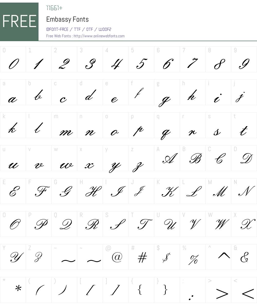 Embassy Font Screenshots