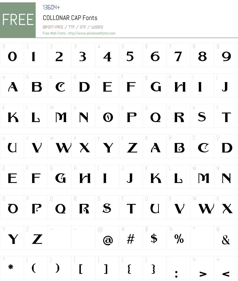 COLLONAR CAP Font Screenshots