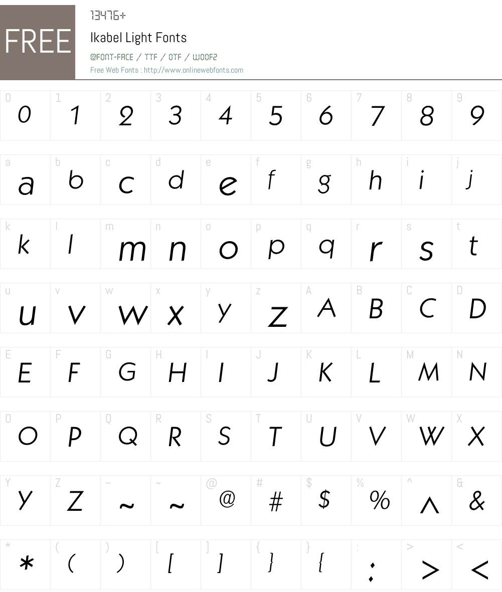 Ikabel Font Screenshots
