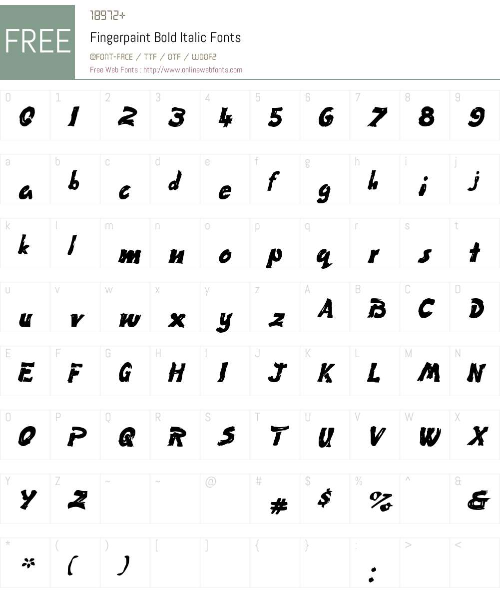 Fingerpaint Font Screenshots