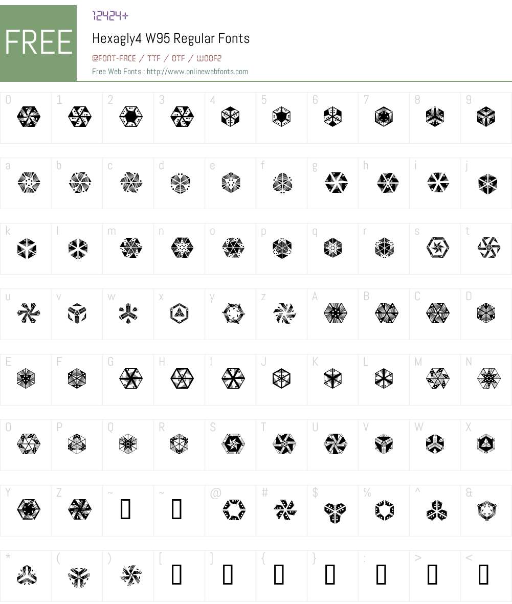 Hexagly4 Font Screenshots