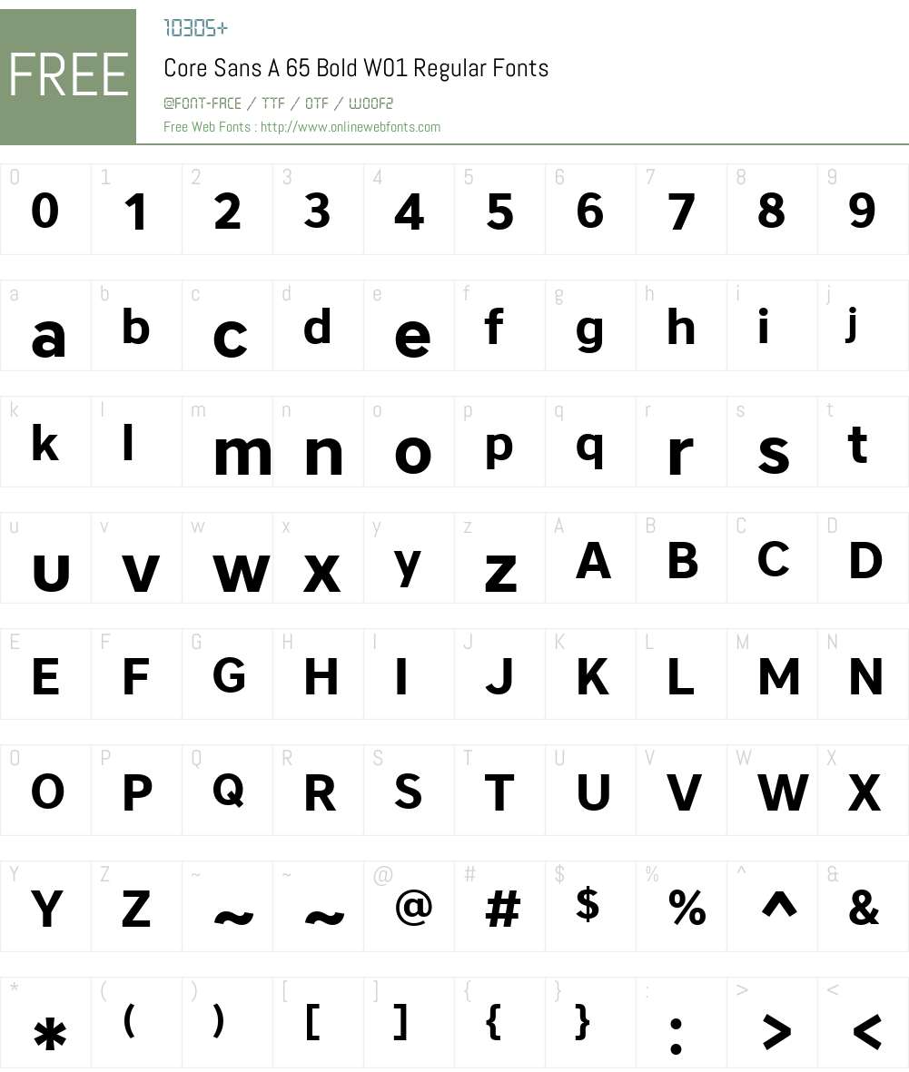 CoreSansA65BoldW01-Regular Font Screenshots
