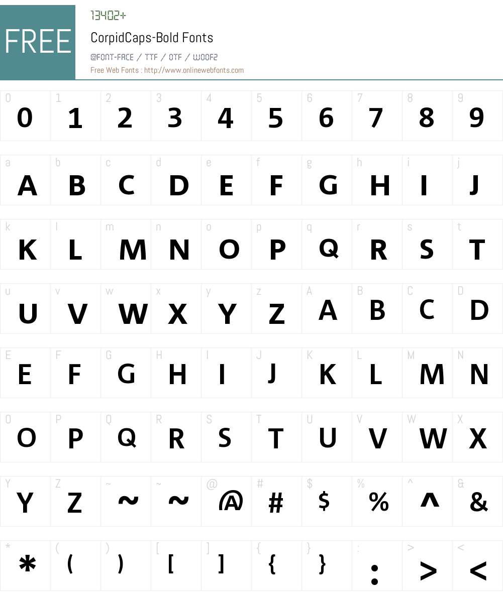 Corpid Caps Font Screenshots