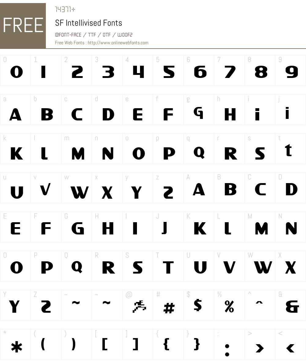 SF Intellivised Font Screenshots