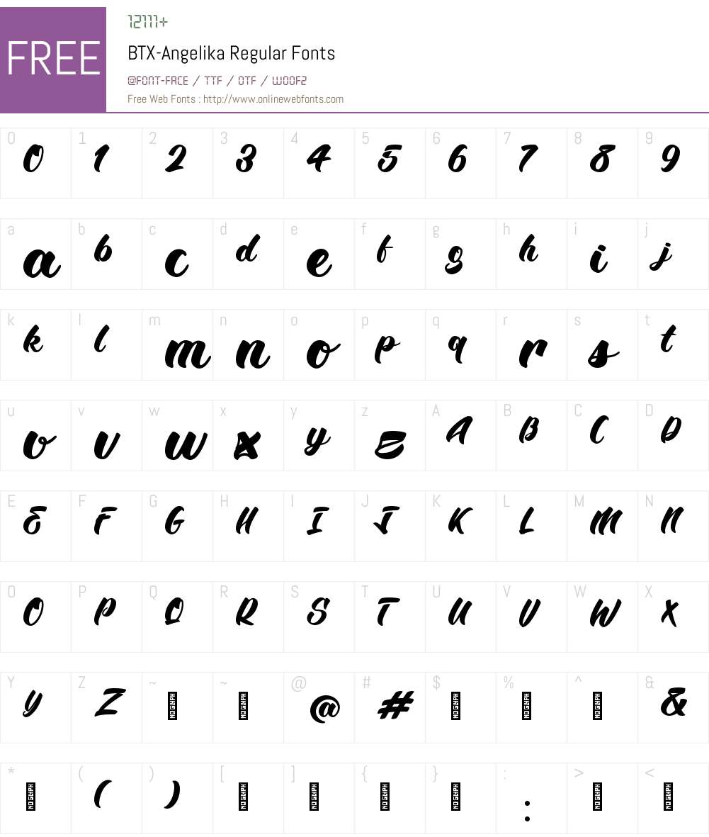 BTX-Angelika Font Screenshots