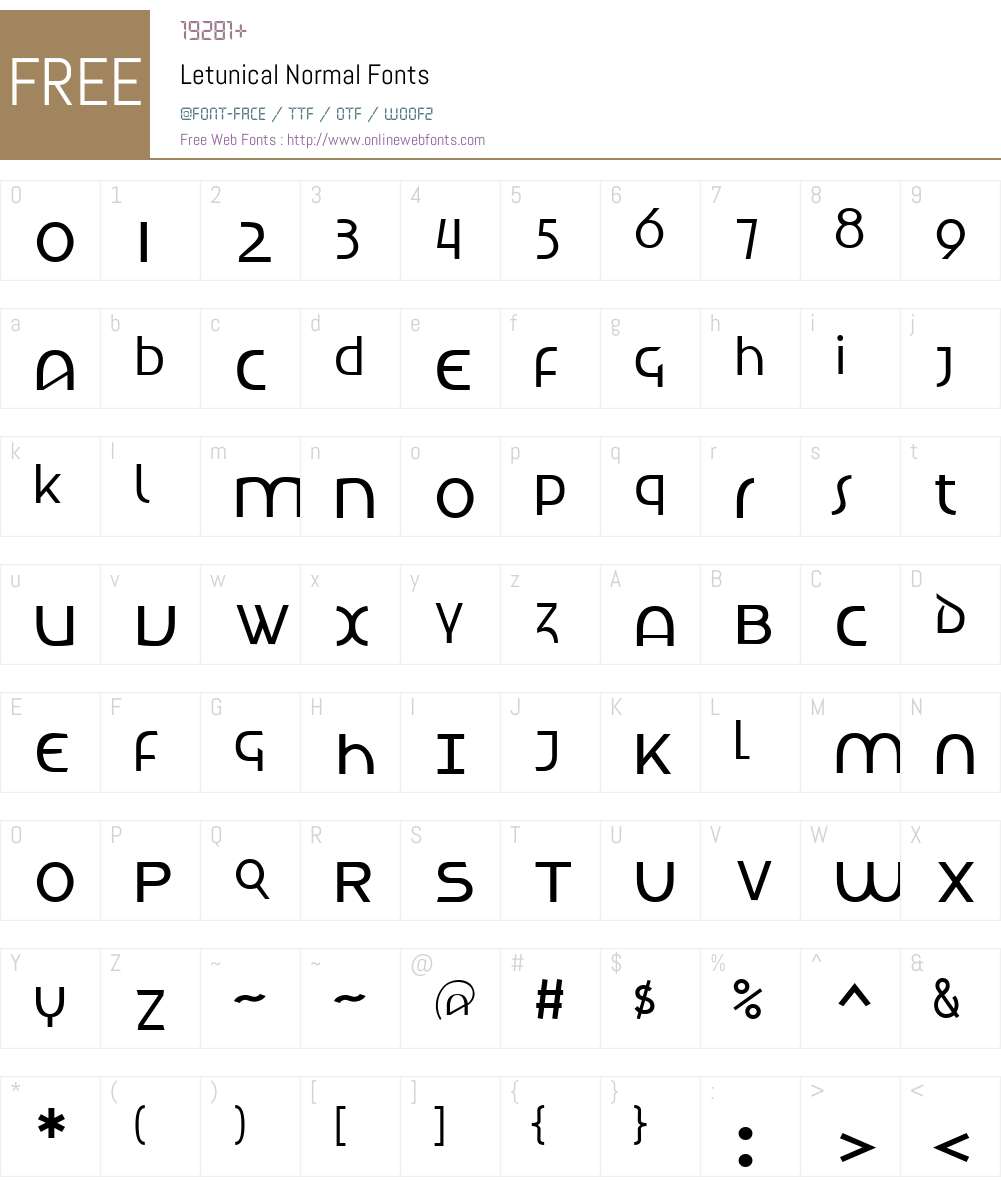 Letunical Font Screenshots