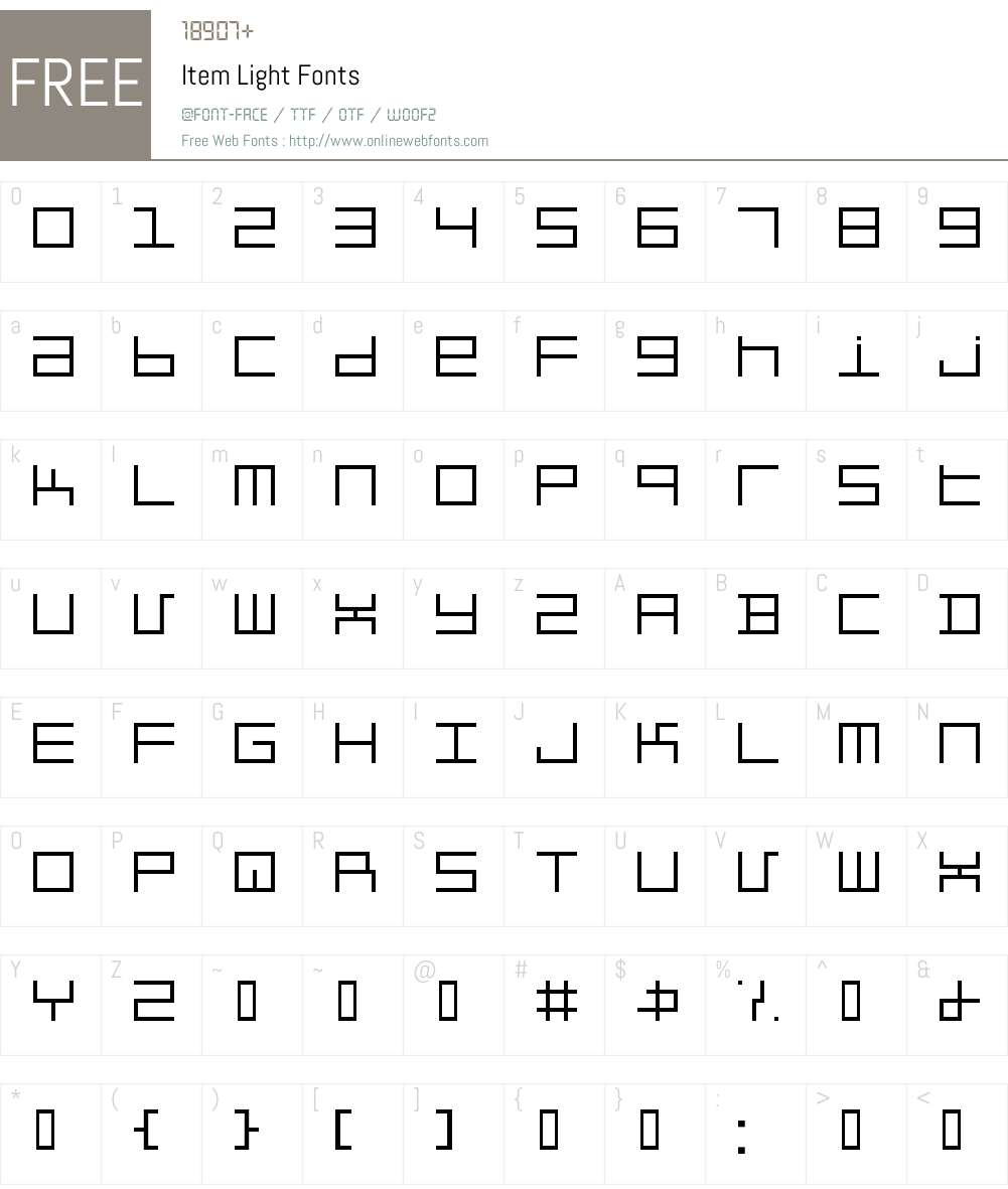 Item Font Screenshots