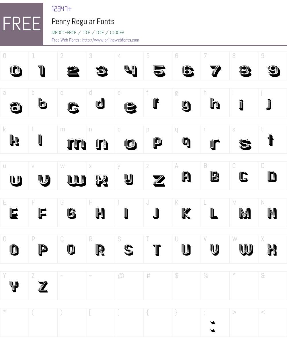Penny Font Screenshots
