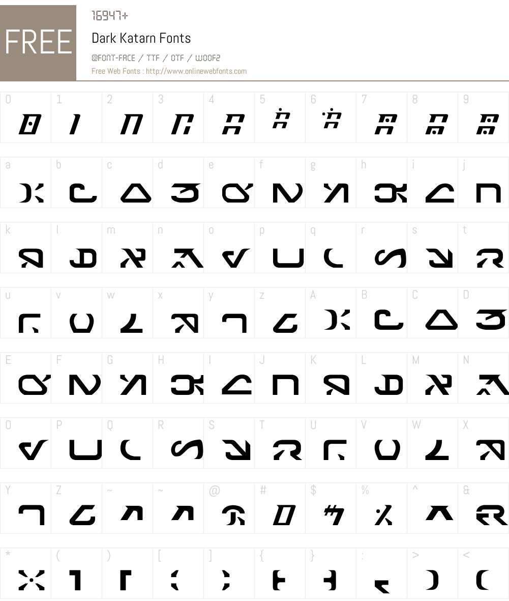 Dark Katarn Font Screenshots