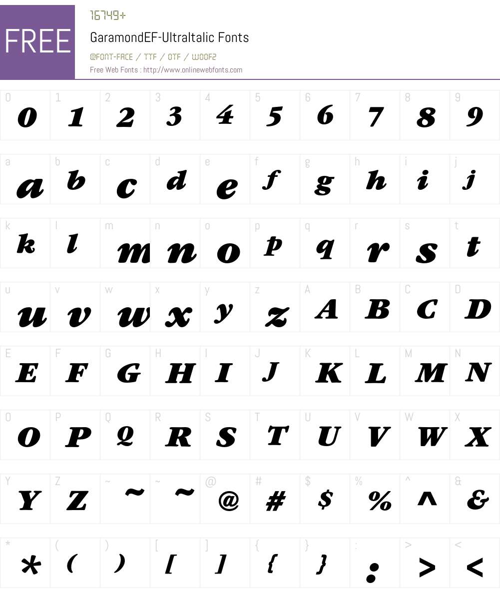 GaramondEF Font Screenshots