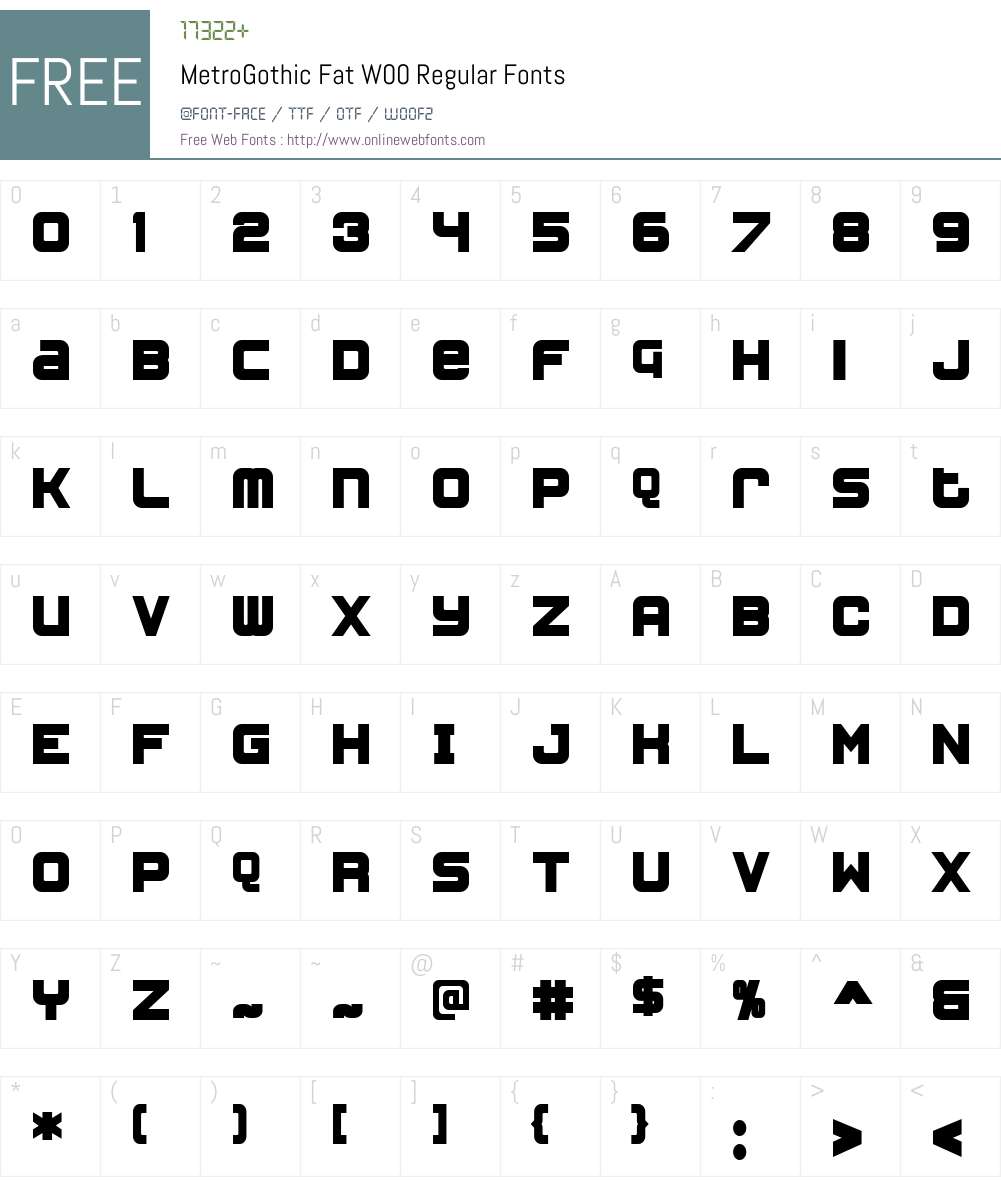 MetroGothic Fat Font Screenshots