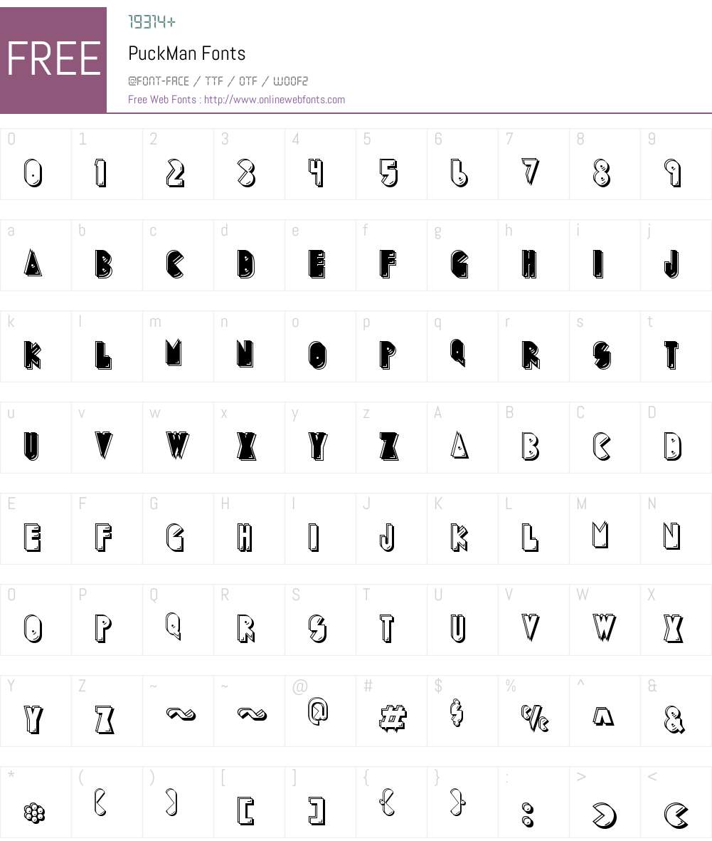 PuckMan Font Screenshots