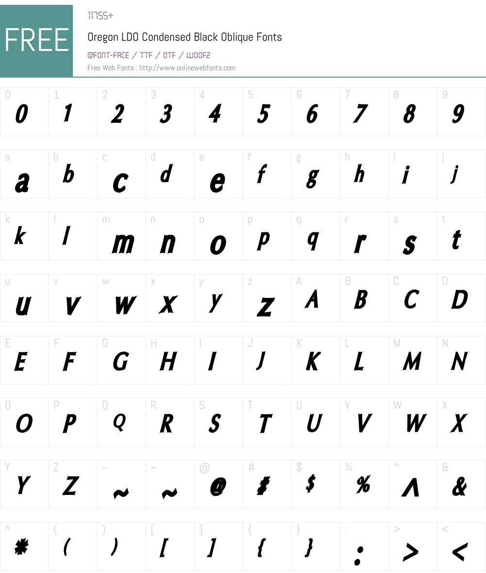 Oregon LDO Condensed Black Font Screenshots