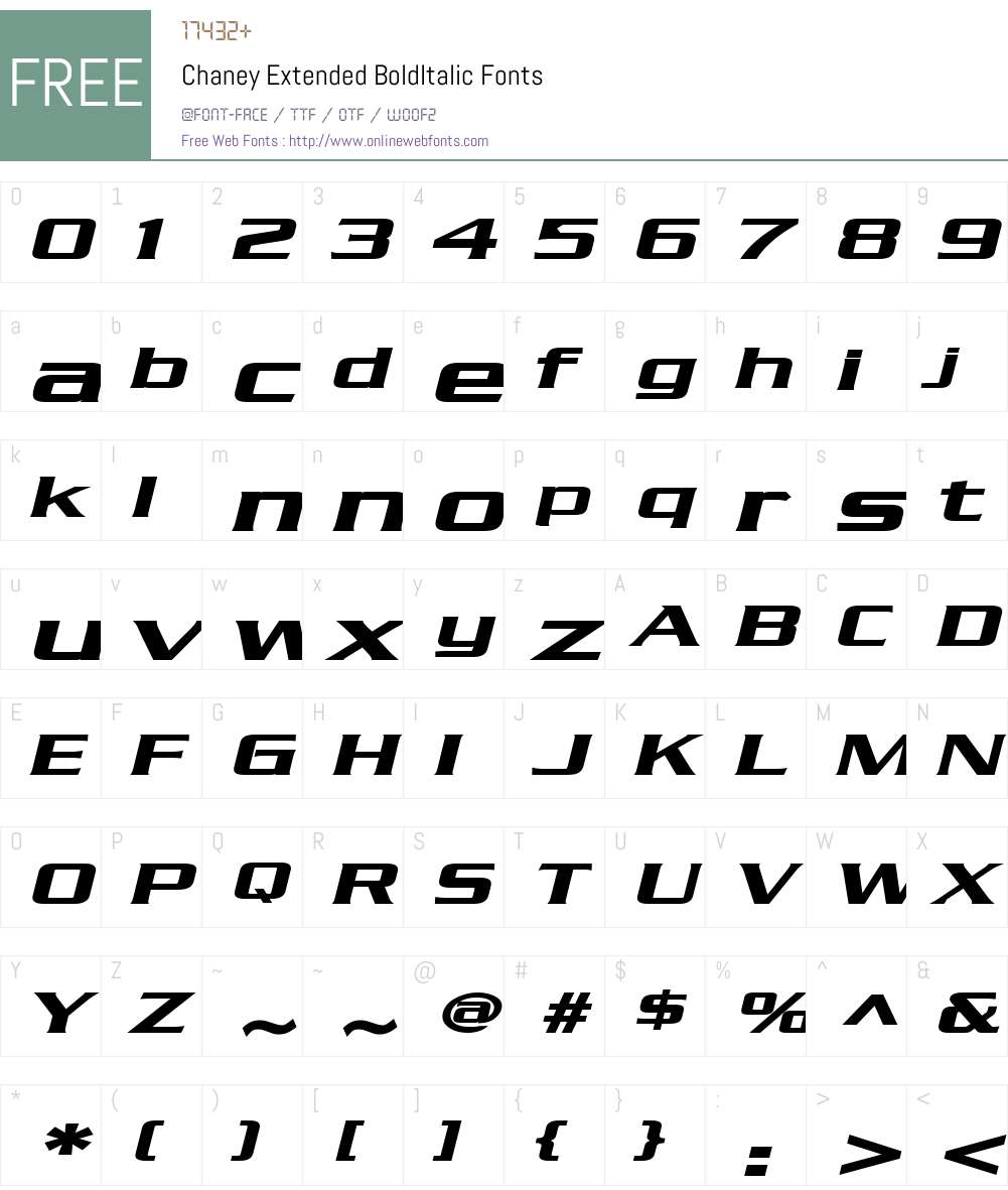 Chaney Extended Font Screenshots