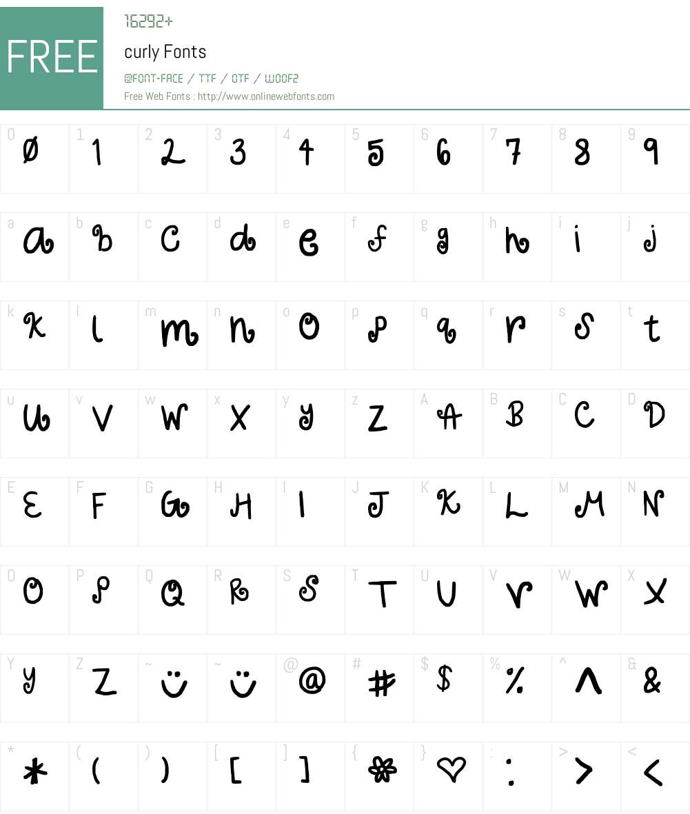 curly Font Screenshots