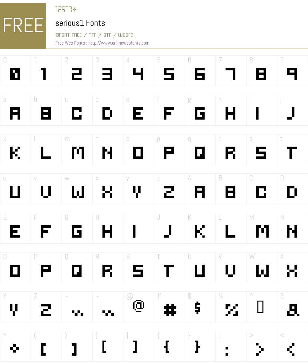 serious1 Font Screenshots