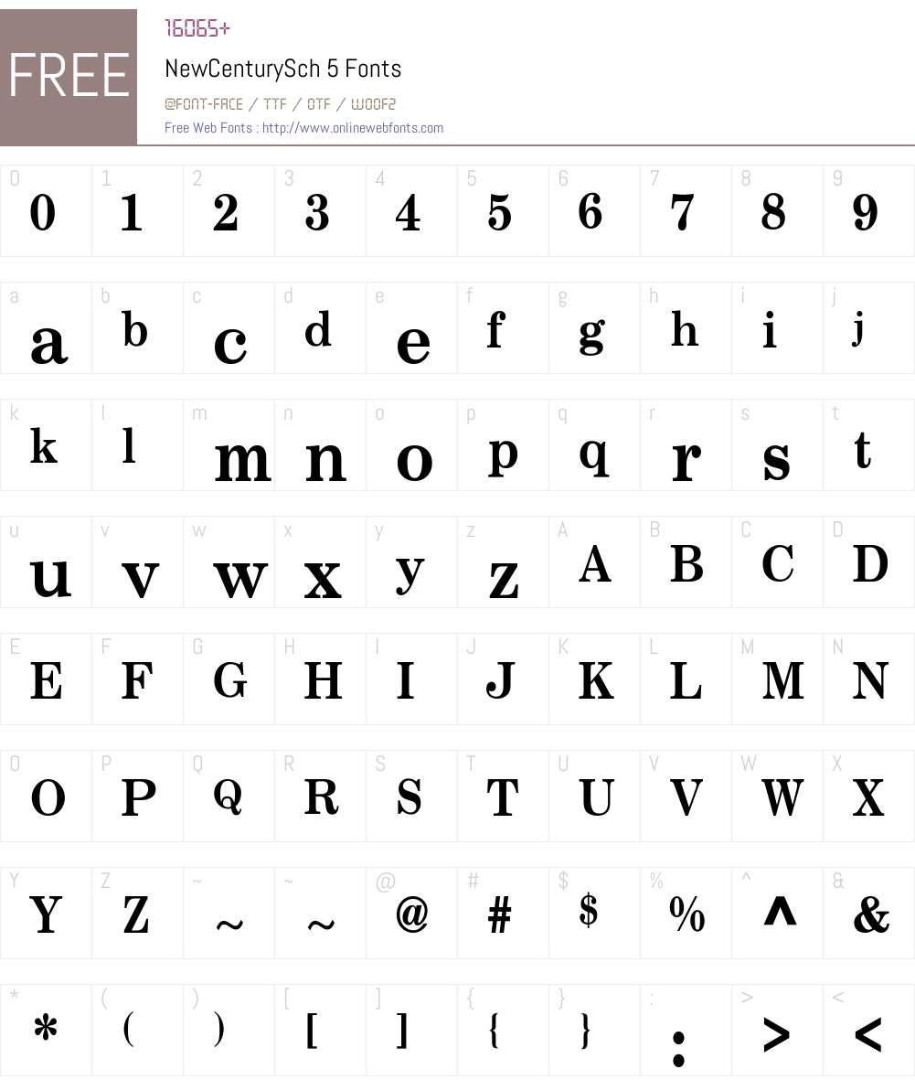 NewCenturySch 5 Font Screenshots