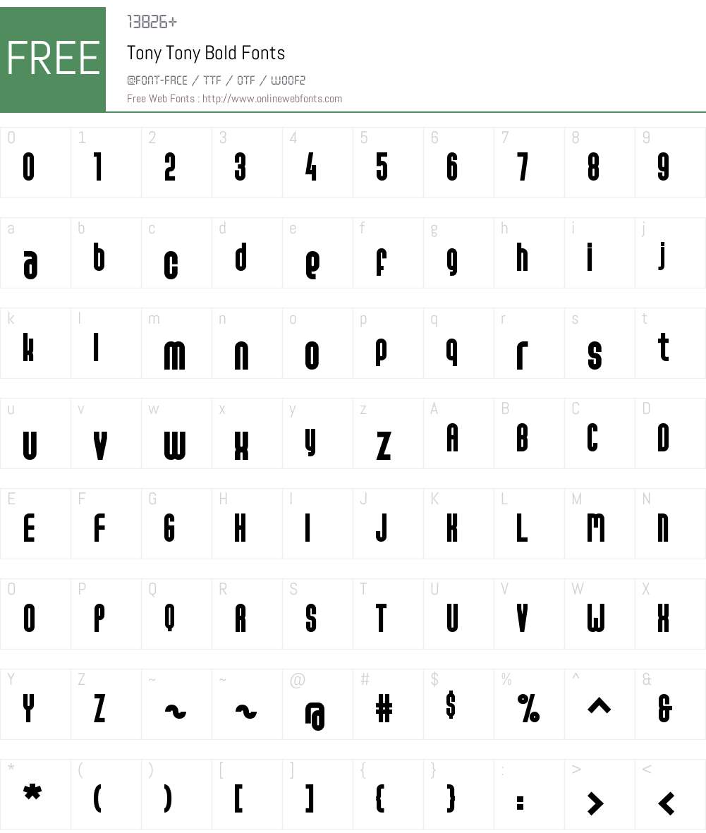 Tony Tony Font Screenshots