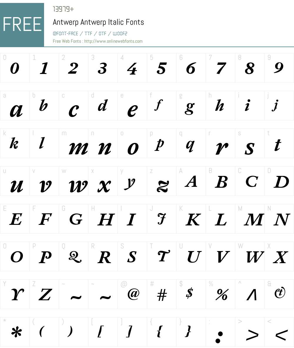 Antwerp Font Screenshots