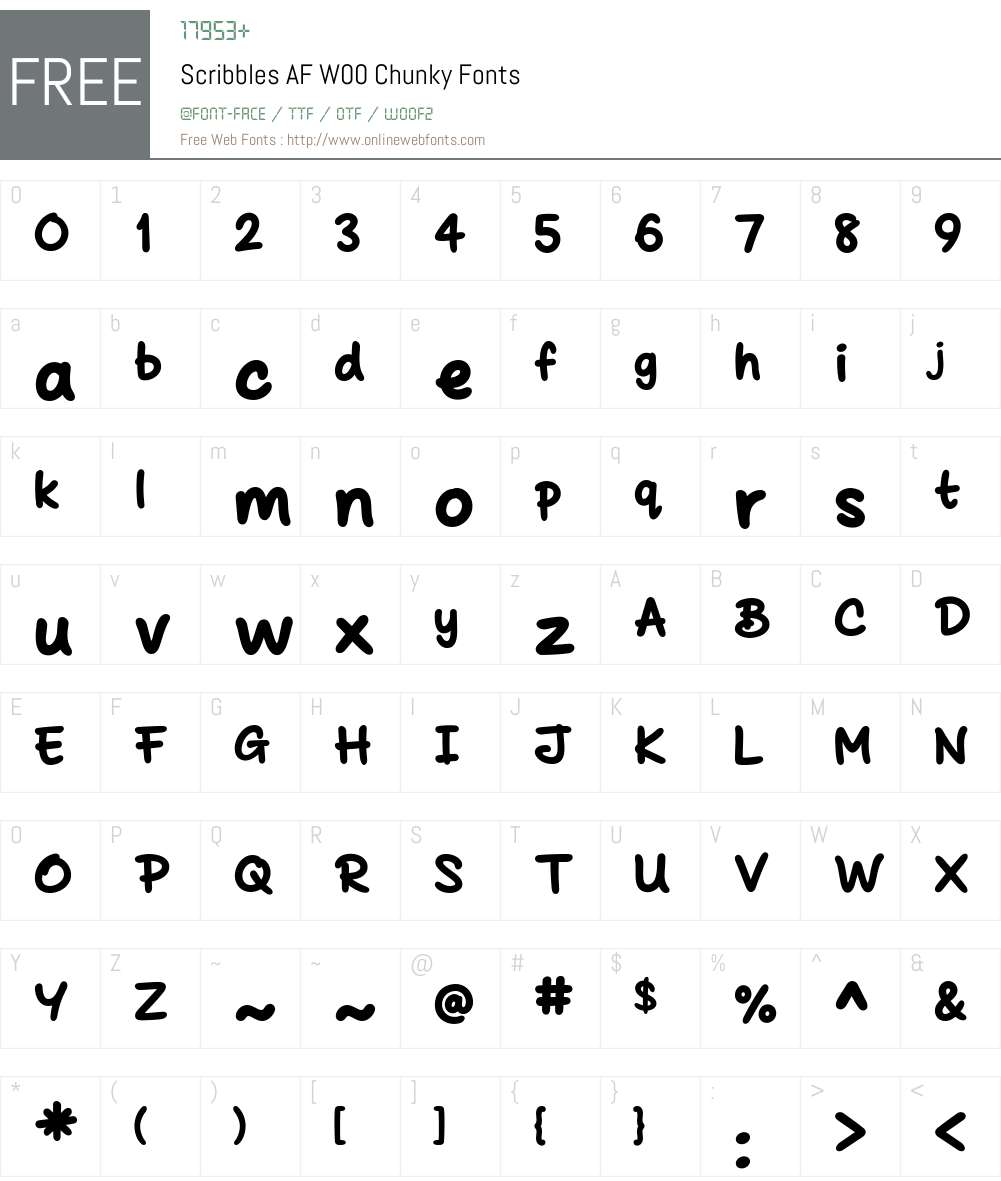 ScribblesAFW00-Chunky Font Screenshots